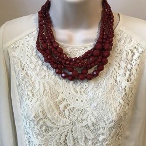 Cranberry Multi Layer Necklace